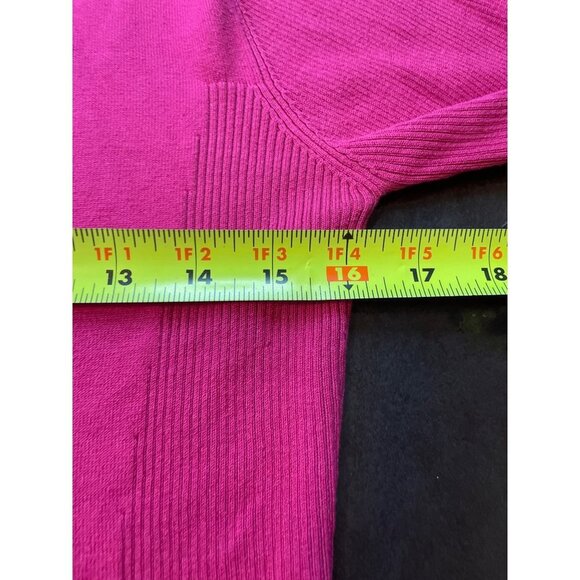 Saguaro Pink Barbie Turtleneck Ribbed Stretch Silk Long Sleeve Sweater Sz S - Picture 7 of 9